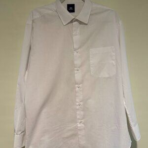 Dockers White Long Sleeve Button Up Shirt, Size LG